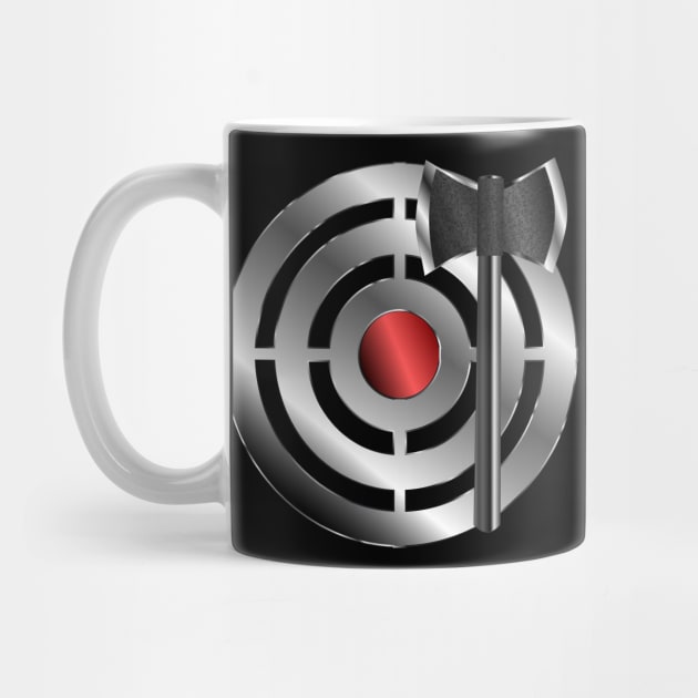 Silver Target w/ Red Bullseye Throwing Axe Kit by geodesyn
